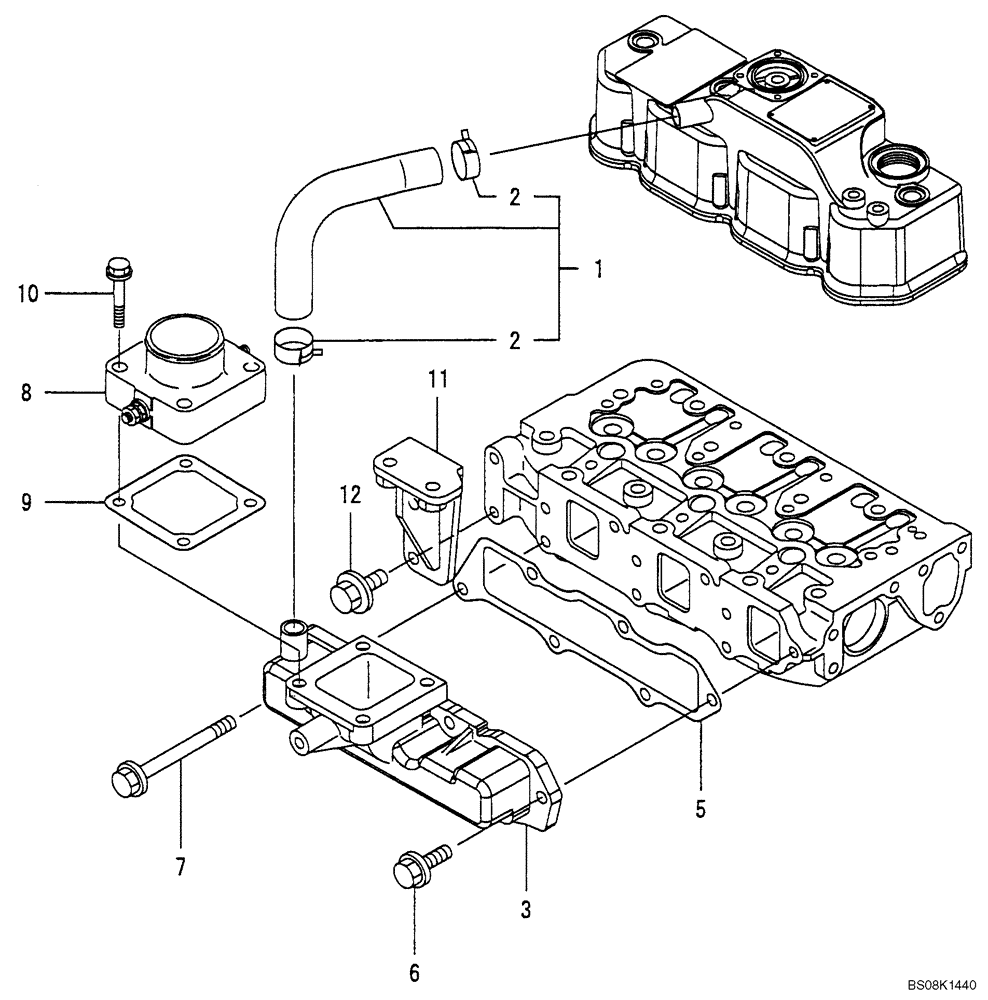 Схема запчастей Case CX27B BTW - (08-005) - SUCTION MANIFOLD (10) - ENGINE