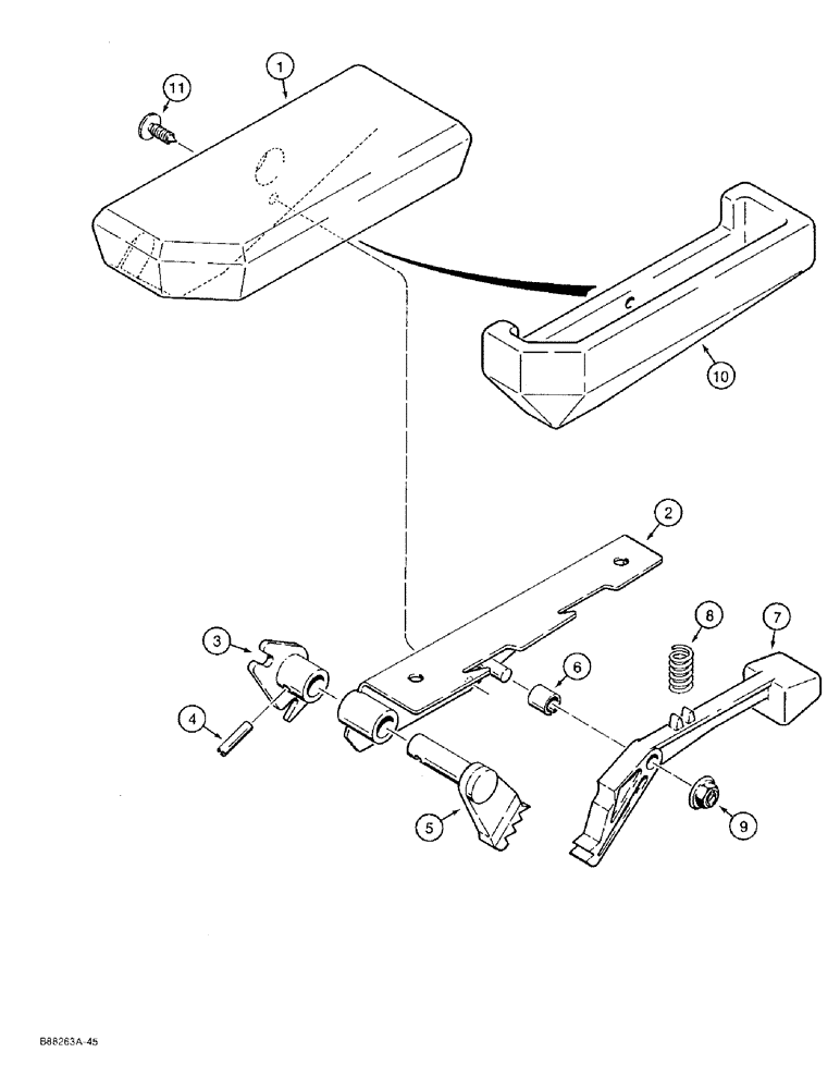 Схема запчастей Case 580SK - (9-124) - ARMRESTS (09) - CHASSIS/ATTACHMENTS