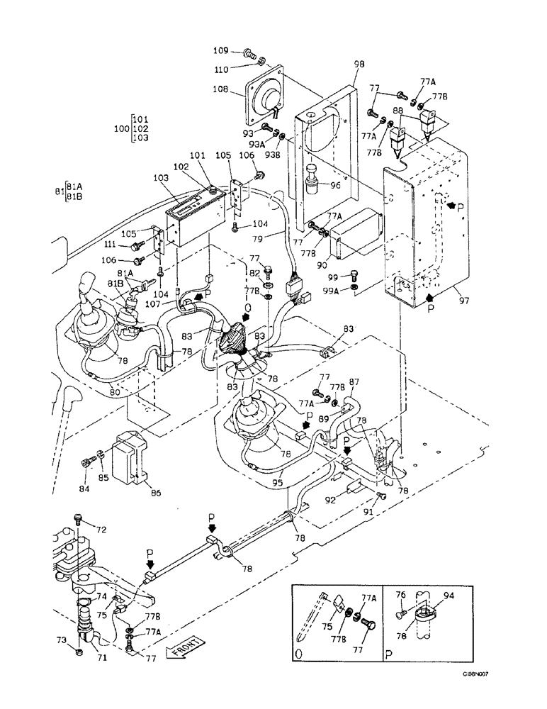 Схема запчастей Case 9007B - (4-18) - ELECTRICAL CIRCUIT - OPERATORS COMPARTMENT (04) - ELECTRICAL SYSTEMS