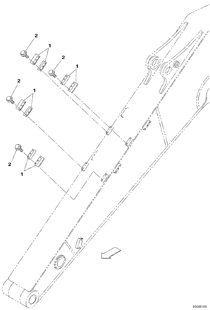 Схема запчастей Case CX350B - (09-47) - CLAMPS - ARM (09) - CHASSIS