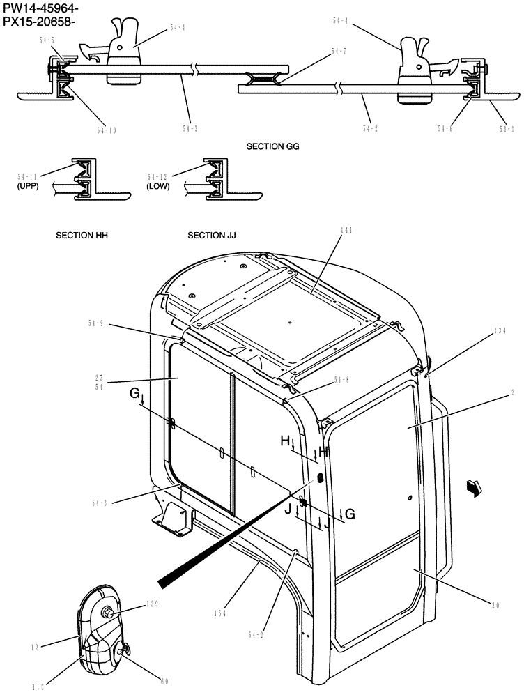 Схема запчастей Case CX31B - (180-01[2]) - CAB ASSEMBLY (00) - GENERAL & PICTORIAL INDEX