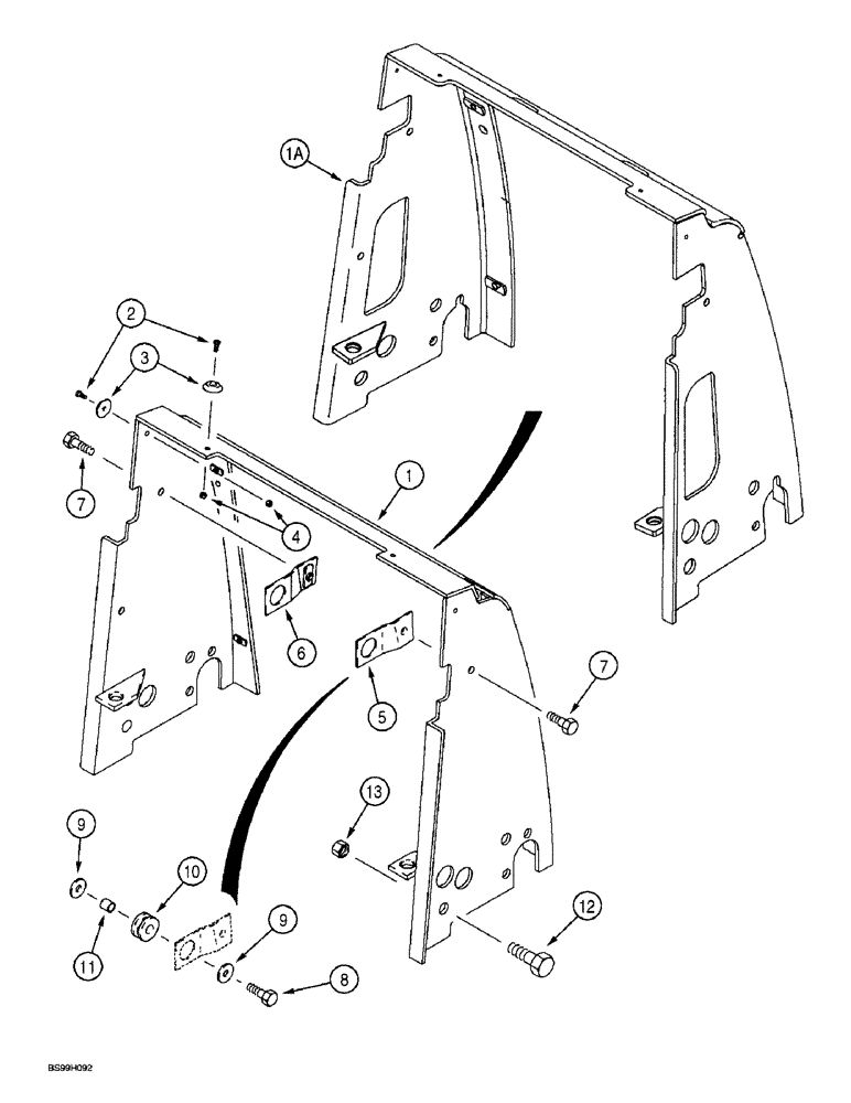 Схема запчастей Case 580L - (9-064) - RADIATOR WRAPPER (09) - CHASSIS/ATTACHMENTS