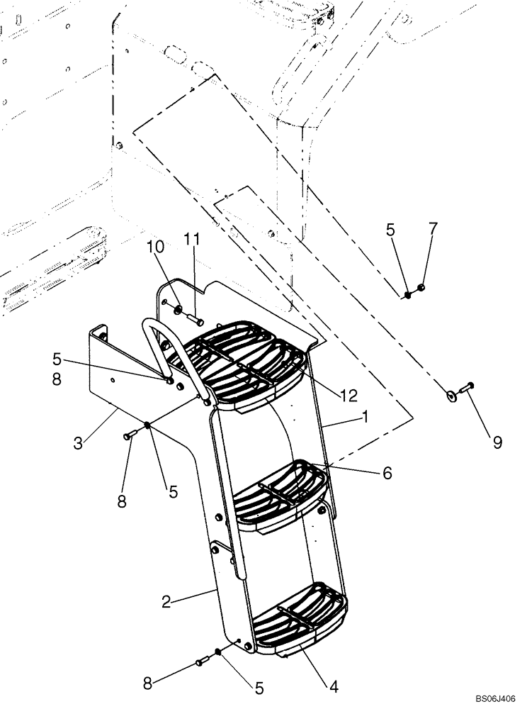 Схема запчастей Case 821E - (09-25) - FENDERS, REAR - STEPS - LEFT (09) - CHASSIS