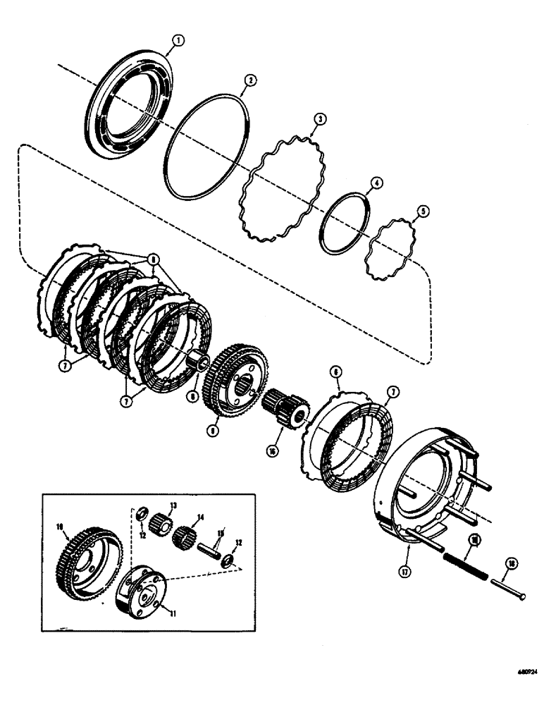 Схема запчастей Case 400 - (026) - TRANSMISSION, REVERSE CLUTCH AND PLANETARY (03) - TRANSMISSION