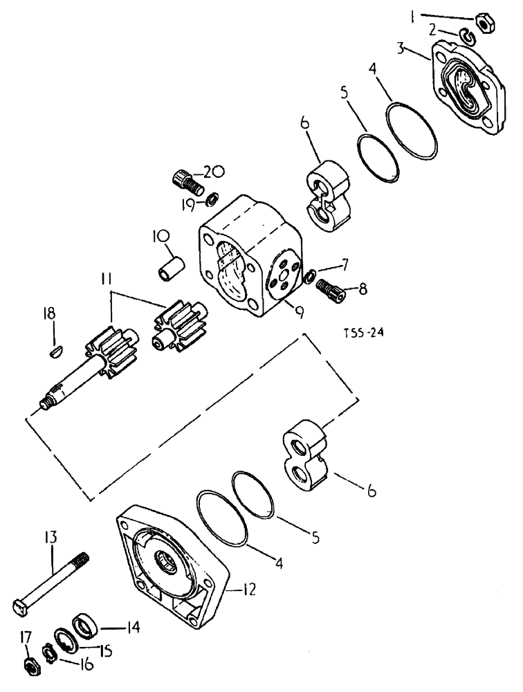 Схема запчастей Case 500 - (10-018) - POWER STEERING HYDRAULIC PUMP No Description