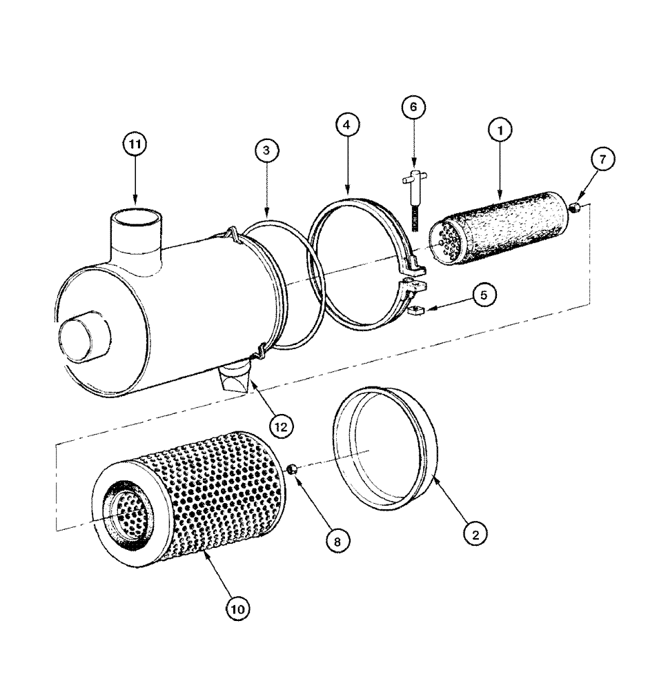 Схема запчастей Case 865 DHP - (2-016) - AIR CLEANER - ASSEMBLY (02) - ENGINE