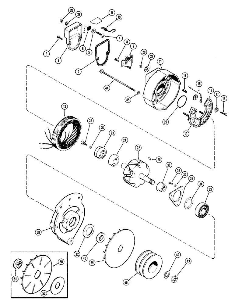 Схема запчастей Case W10C - (064) - A41360 ALTERNATOR, (401) DIESEL ENGINE (04) - ELECTRICAL SYSTEMS