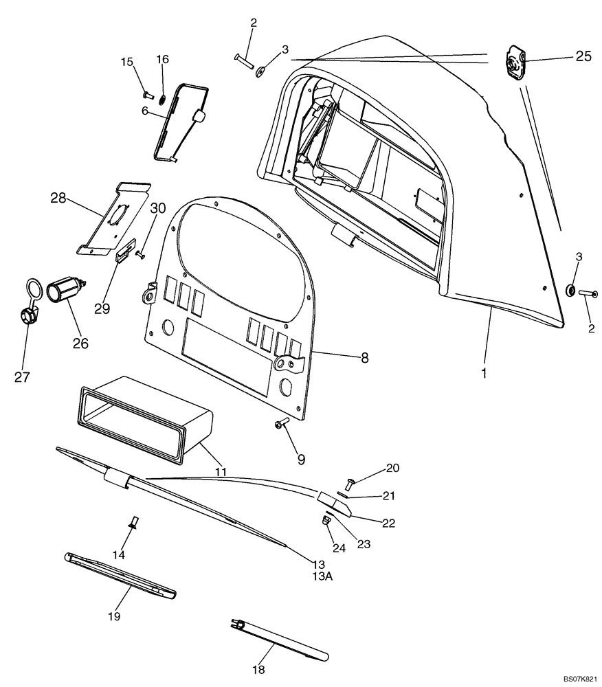 Схема запчастей Case 850L - (04-15) - CONSOLE, FRONT - CANOPY, ROPS (04) - ELECTRICAL SYSTEMS