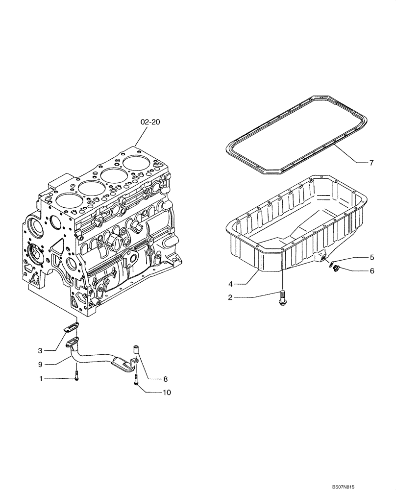 Схема запчастей Case 521E - (02-13) - OIL PUMP, PAN (02) - ENGINE