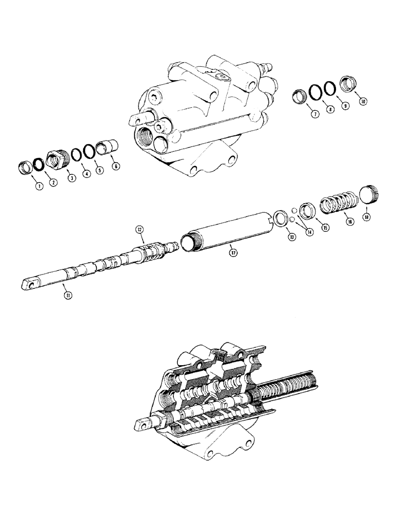 Схема запчастей Case 680CK - (354) - LOADER CONTROL VALVE, LIFT SPOOLS (35) - HYDRAULIC SYSTEMS