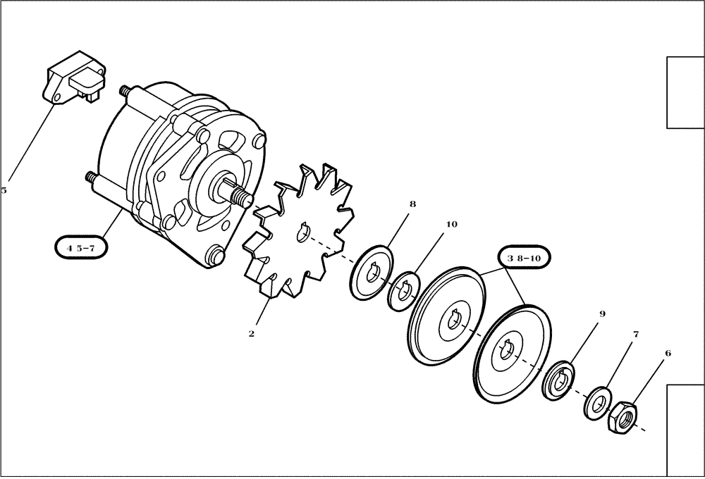 Схема запчастей Case 321D - (95.022[2984849001]) - GENERATOR (10) - ENGINE