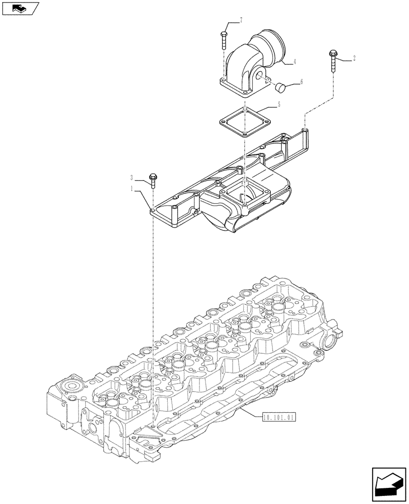 Схема запчастей Case F4HFE613T A005 - (10.254.01) - MANIFOLD - INTAKE (504114394 - 504165154) (10) - ENGINE