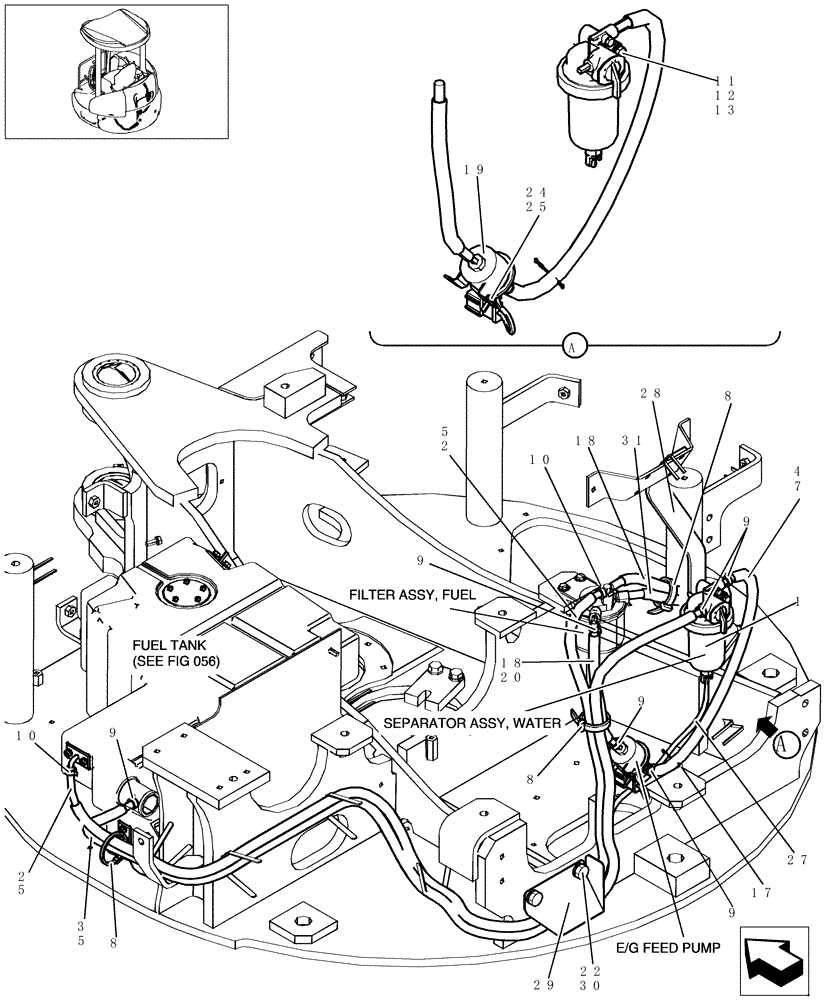 Схема запчастей Case CX36B - (052-01[1-03]) - FUEL LINES (10) - ENGINE