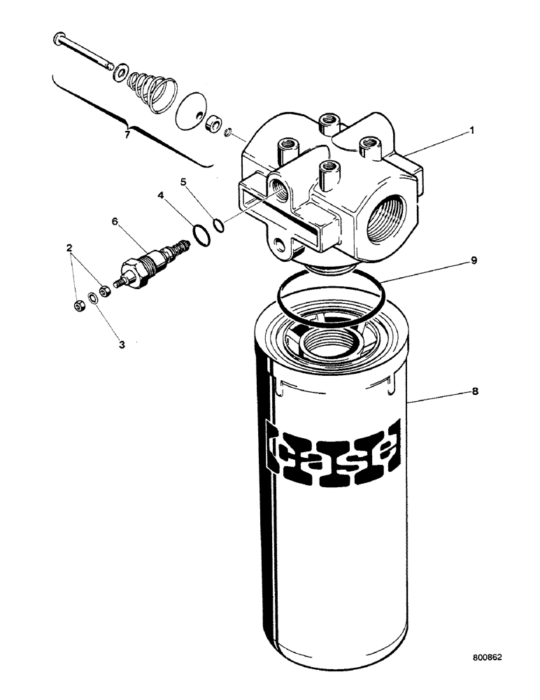 Схема запчастей Case 580G - (312) - HYDRAULIC OIL FILTER (08) - HYDRAULICS