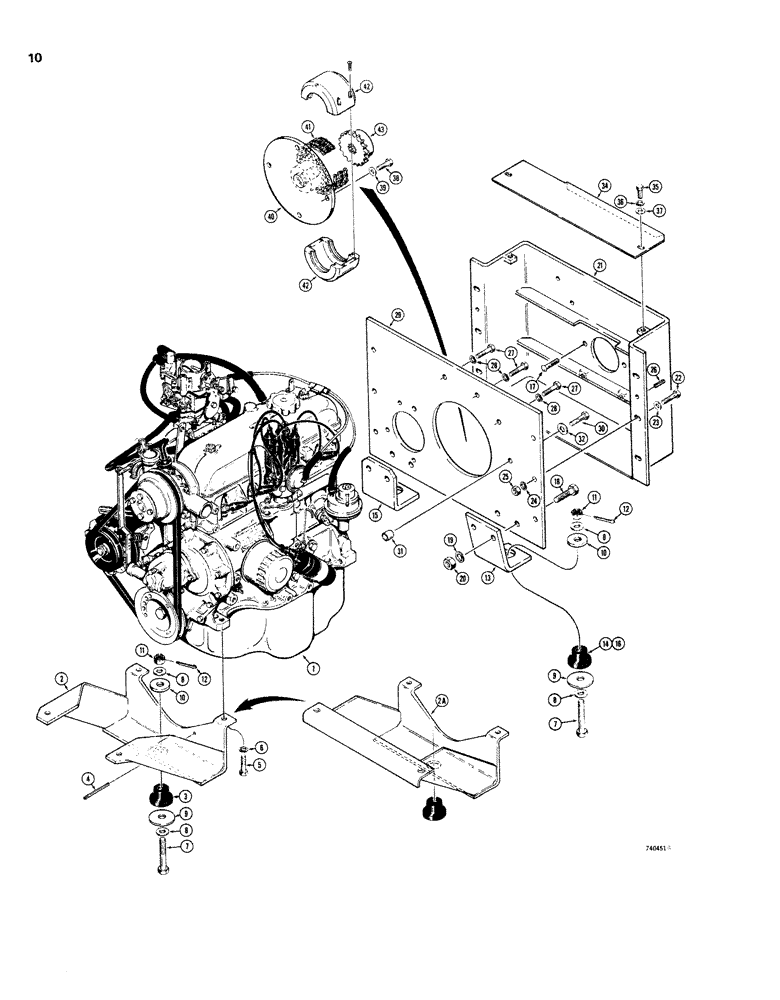 Схема запчастей Case 1830 - (010) - ENGINE AND MOUNTING (10) - ENGINE