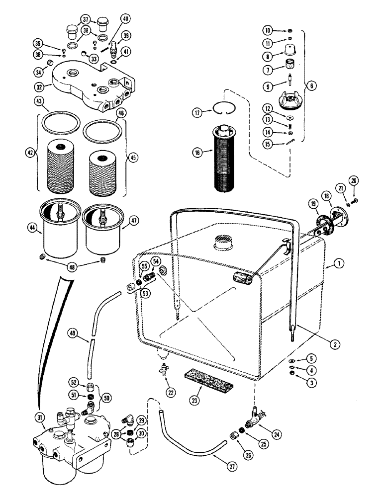 Схема запчастей Case W10 - (036) - FUEL TANK AND FILTER (02) - ENGINE