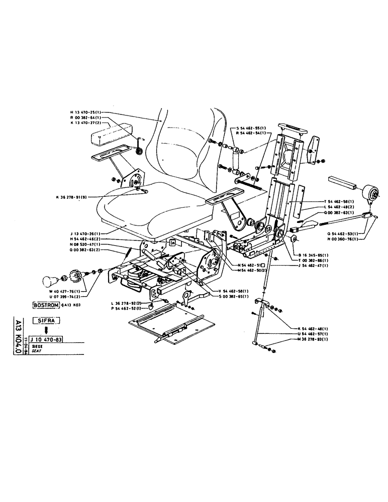 Схема запчастей Case 160CL - (027) - SEAT (05) - UPPERSTRUCTURE CHASSIS