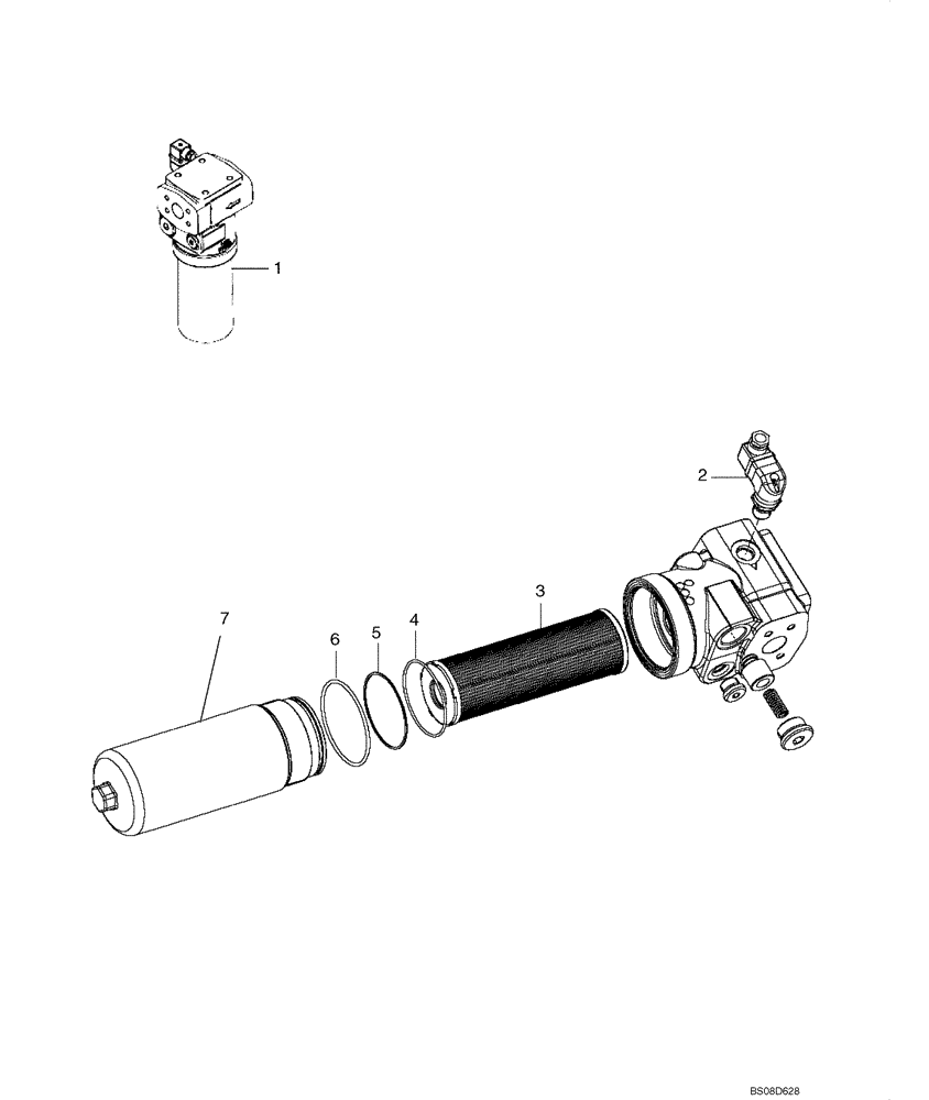 Схема запчастей Case 335B - (43K00000008[001]) - FILTER ASSY, HYDRAULIC STEERING (8998340166) (09) - Implement / Hydraulics / Frame / Brakes