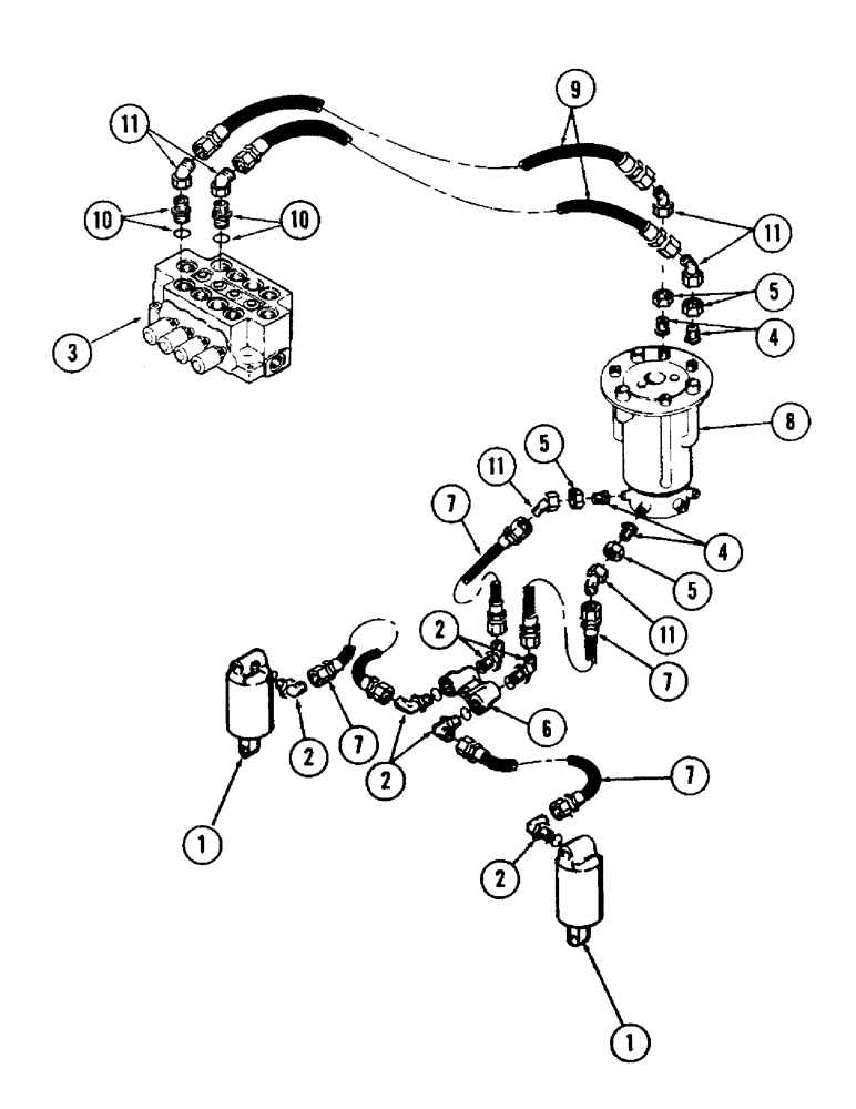 Схема запчастей Case 40 - (204) - LEVELER TUBING, (USED ON UNITS WITH LEVELER AND WITHOUT AUXILIARY TUBING) (35) - HYDRAULIC SYSTEMS