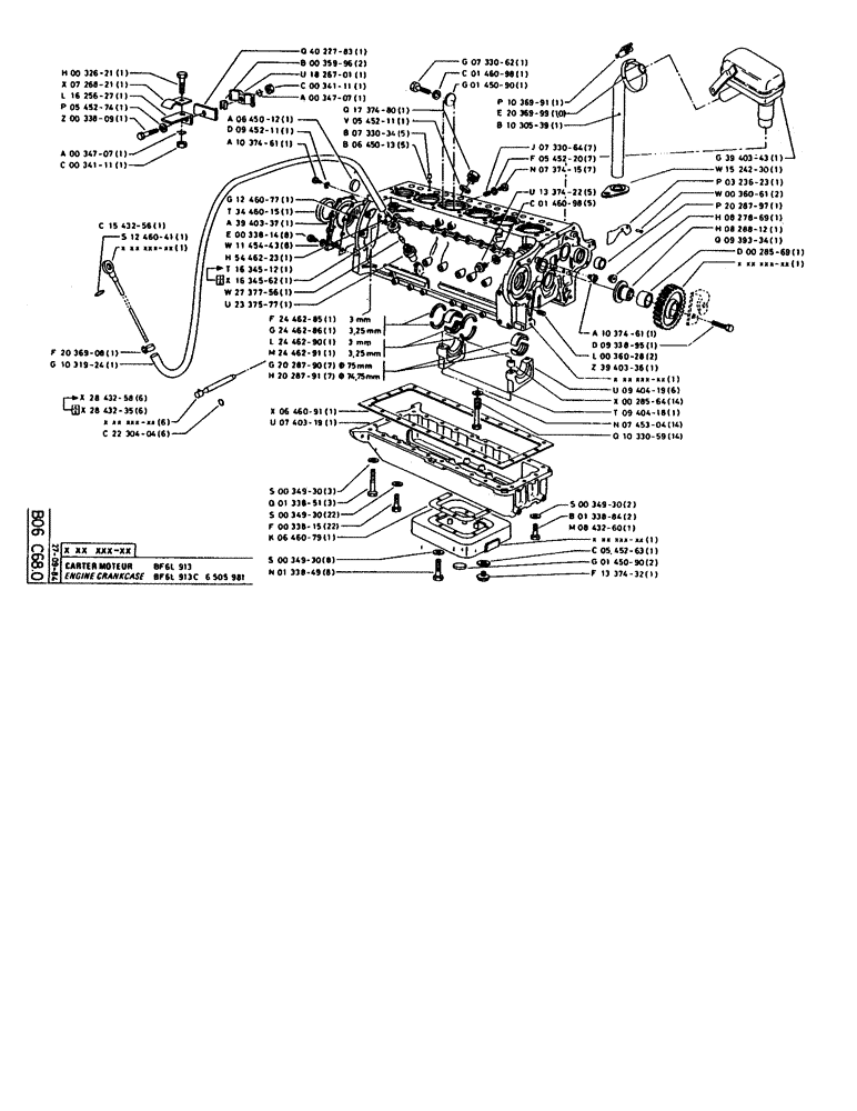 Схема запчастей Case 160CK - (056) - ENGINE CRANKCASE (01) - ENGINE