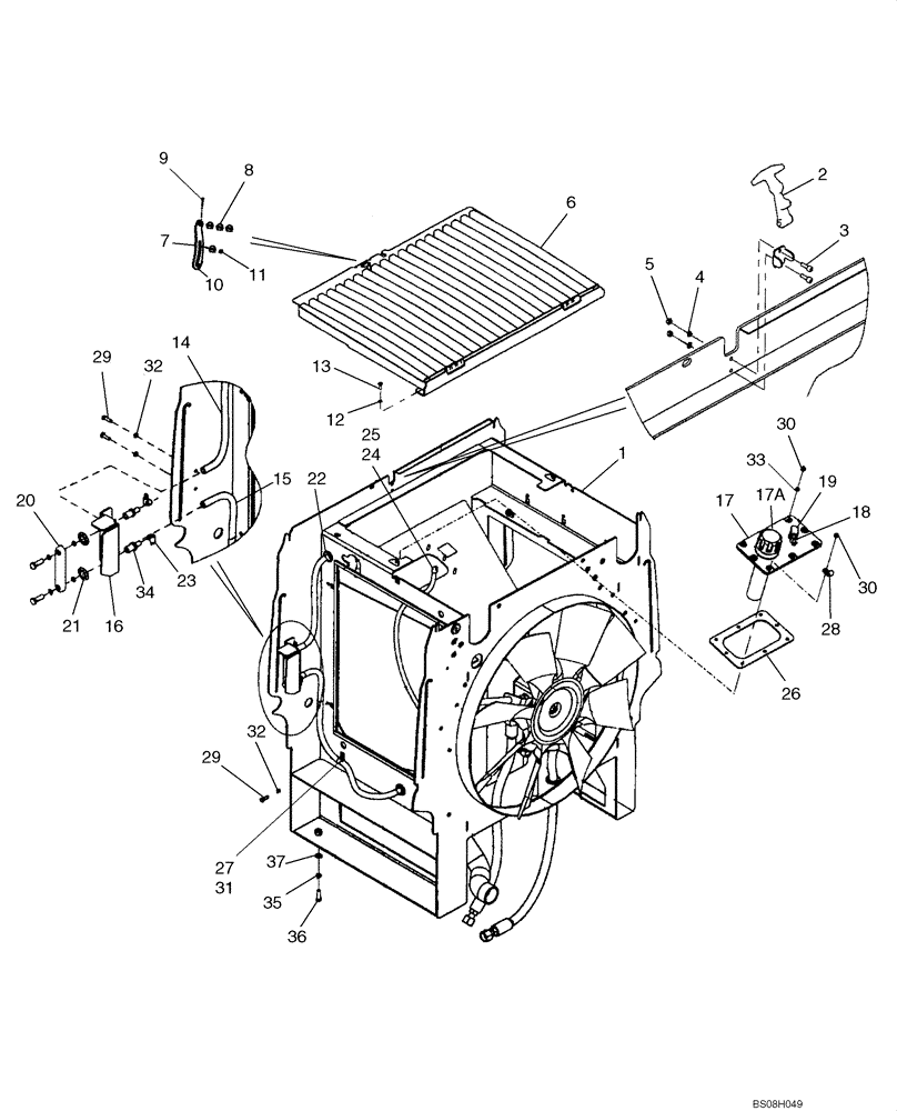 Схема запчастей Case 721D - (08-01) - HYDRAULIC RESERVOIR - ASSEMBLY (08) - HYDRAULICS