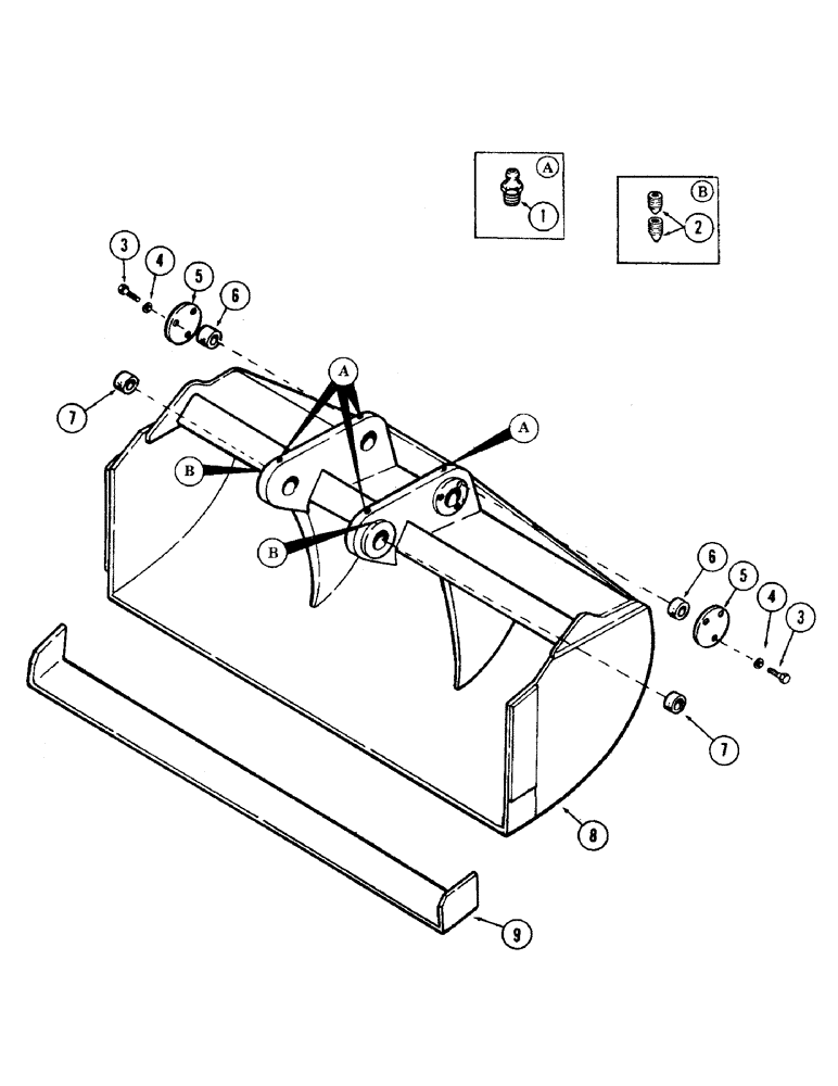 Схема запчастей Case 35 - (108) - DITCH BUCKET (84) - BOOMS, DIPPERS & BUCKETS