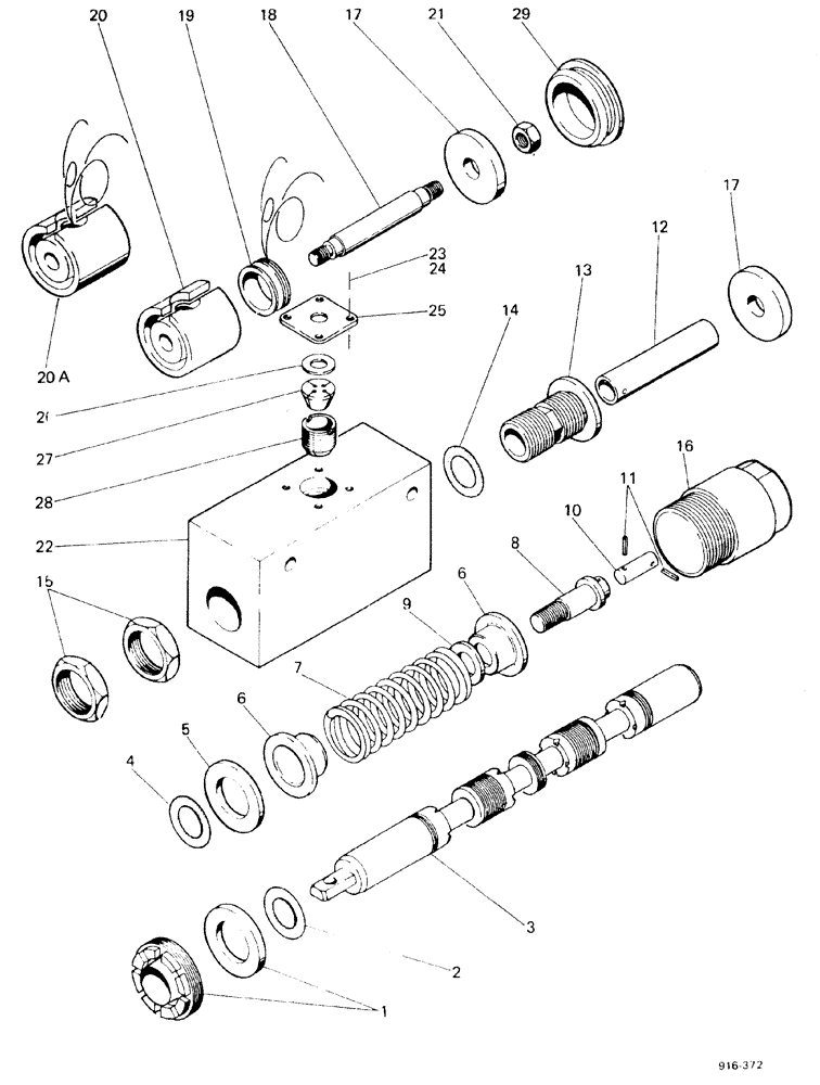 Схема запчастей Case 580F - (168) - LOADER CONTROL VALVE, TILT SPOOL (35) - HYDRAULIC SYSTEMS