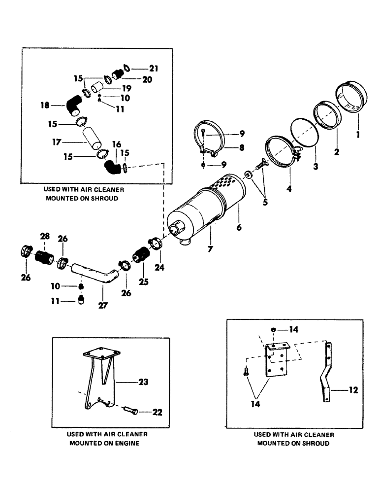 Схема запчастей Case 50 - (025) - AIR CLEANER AND ATTACHING PARTS FOR: CASE 504BDT DIESEL ENGINE. (10) - ENGINE