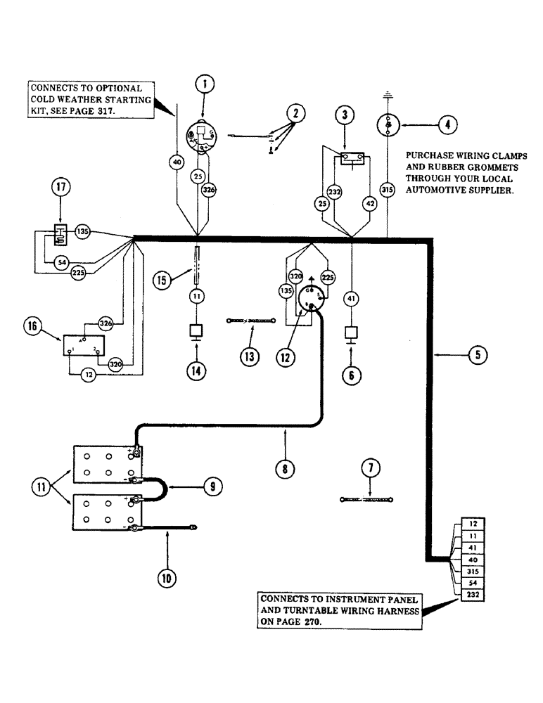 Схема запчастей Case 50 - (282) - ENGINE WIRING HARNESS FOR: DETROIT DIESEL 6V-53 ENGINE(USED ON UNITS WITH SN. 6279926-6280344) (55) - ELECTRICAL SYSTEMS