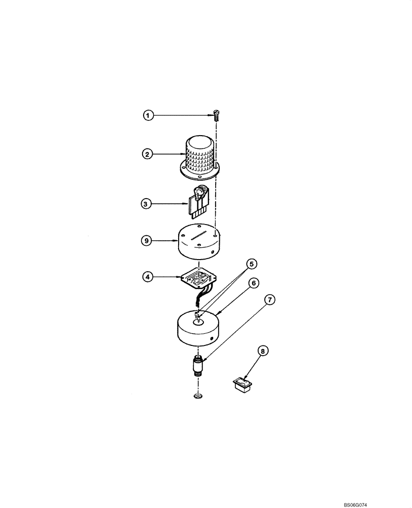 Схема запчастей Case 865 - (04.24A[00]) - ROTATING BEACON COMPONENTS (04) - ELECTRICAL SYSTEMS