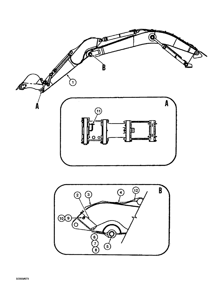 Схема запчастей Case 9060B - (9-086) - LUBRICATION FOR 3.36 M (11 FOOT) ARM (09) - CHASSIS