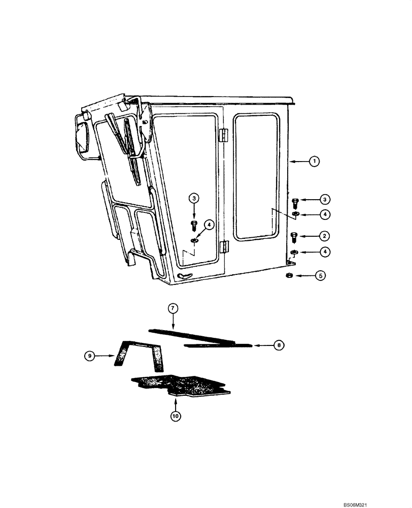 Схема запчастей Case 845 - (09.27[00]) - CAB - ASSEMBLY (CLOSED CAB) (09) - CHASSIS