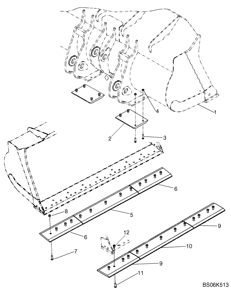 Схема запчастей Case 921E - (09-09) - LOADER BUCKET - WITH BOLT ON EDGE AND SKID PADS (09) - CHASSIS