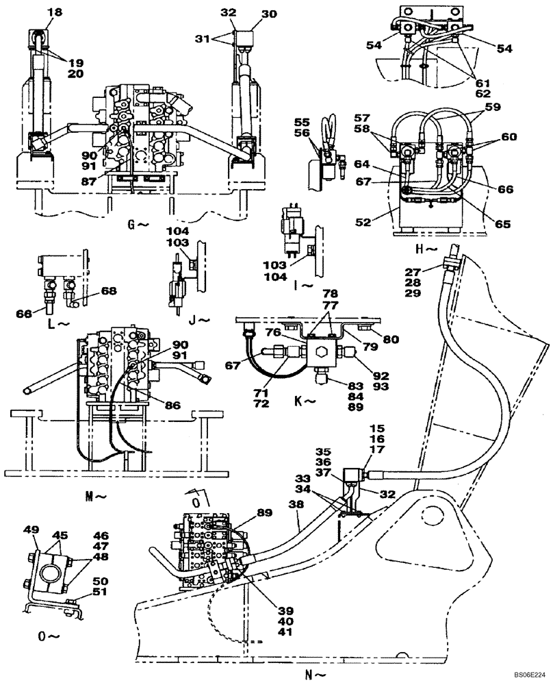 Схема запчастей Case CX800 - (08-43E) - HYDRAULICS - DOUBLE ACTING CIRCUIT, TRIGGERED ACTIVATED (08) - HYDRAULICS