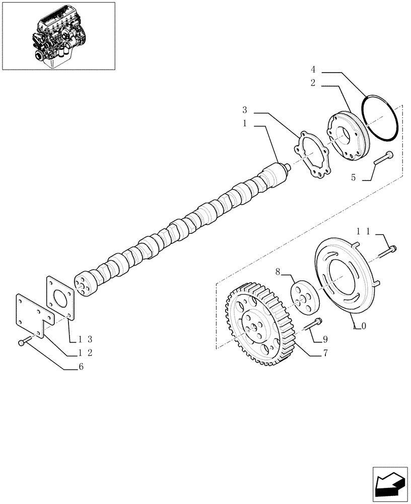 Схема запчастей Case F3BE0684E B001 - (0.12.5[01]) - CAMSHAFT (500323162) 