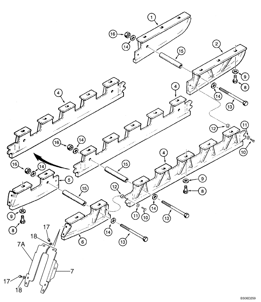 Схема запчастей Case 1150K - (05-07) - TRACK GUARDS (11) - TRACKS/STEERING