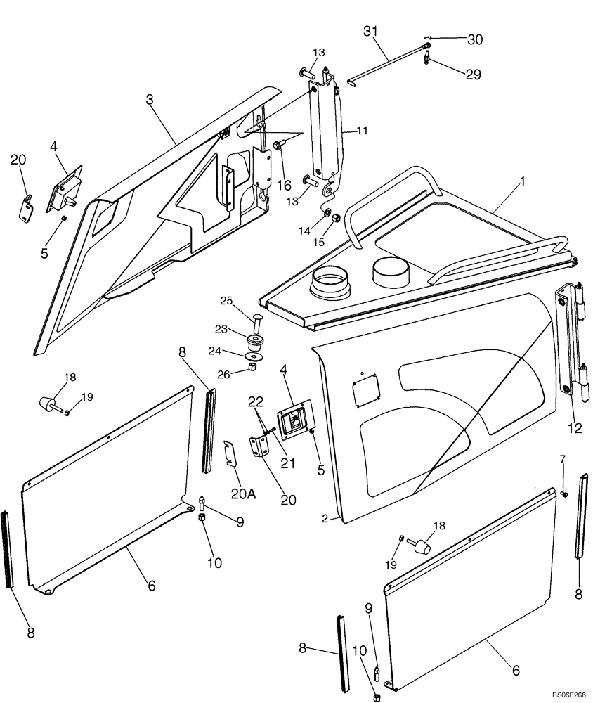 Схема запчастей Case 1150K - (09-12) - HOOD AND SIDE PANELS (09) - CHASSIS/ATTACHMENTS