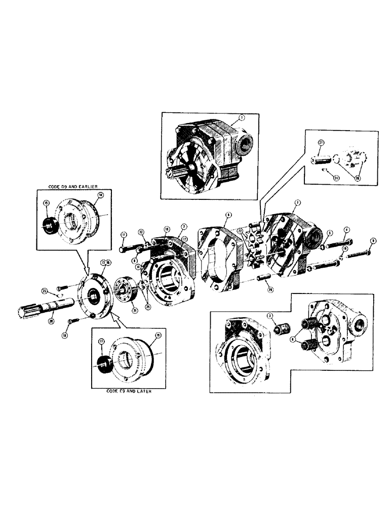 Схема запчастей Case 400 - (184) - 31615 HYDRAULIC PUMP (15 G.P.M.) (07) - HYDRAULIC SYSTEM