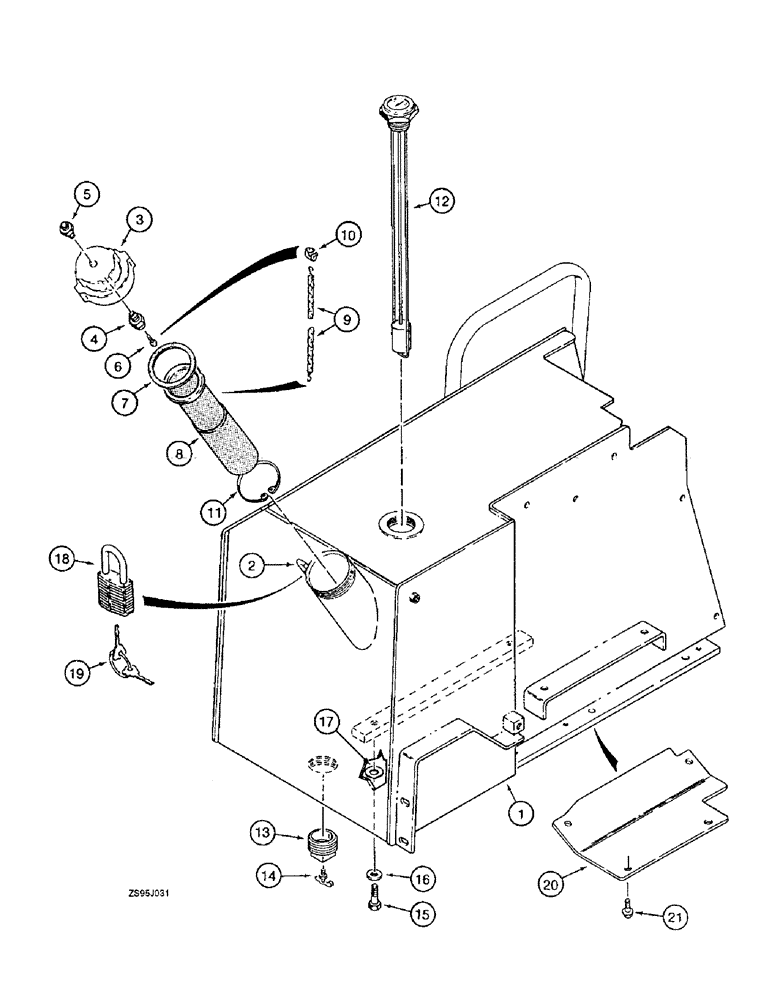 Схема запчастей Case 550E - (3-04) - FUEL TANK (03) - FUEL SYSTEM