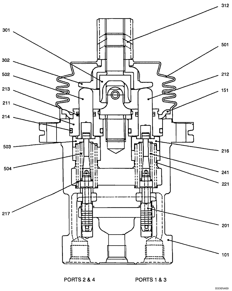 Схема запчастей Case CX17B - (08-028[00]) - VALVE ASSY, PILOT (PX30V00043F1) (35) - HYDRAULIC SYSTEMS