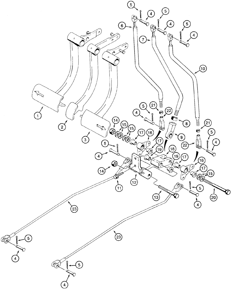 Схема запчастей Case 550H - (6-20) - TRANSMISSION, LINKAGE, CLUTCH CUTOUT (06) - POWER TRAIN