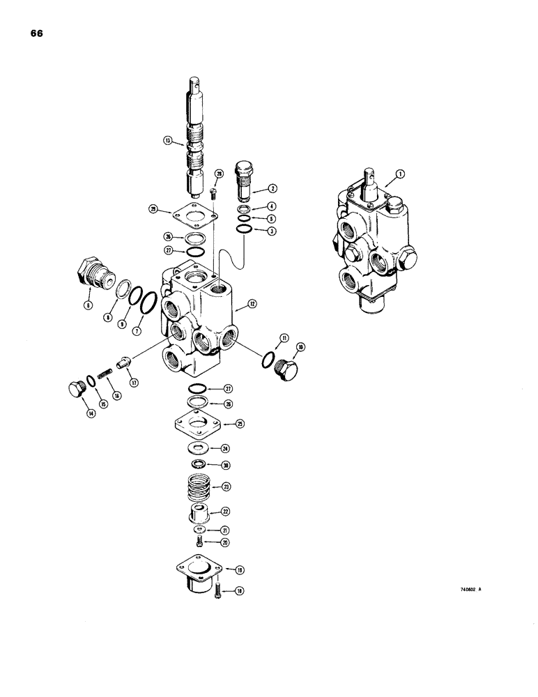 Схема запчастей Case 26S - (066) - D56189 EXTENDAHOE CONTROL VALVE 