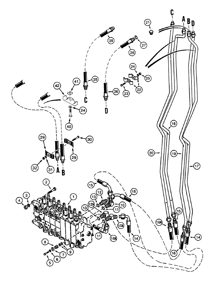 Схема запчастей Case 580SK - (8-270) - AUXILIARY HYDRAULICS OPTIONAL ATTACHMENTS, SIDESHIFT BACKHOE (08) - HYDRAULICS