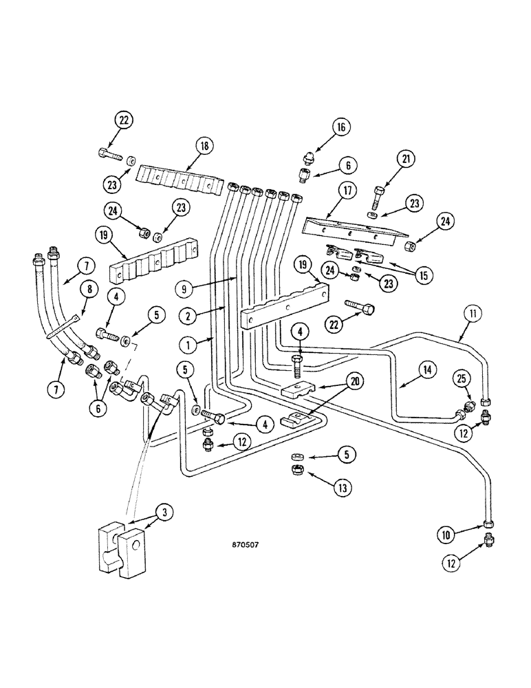 Схема запчастей Case 688C - (8H-02) - CENTRALIZED LUBRICATION, (-10981) (07) - HYDRAULIC SYSTEM