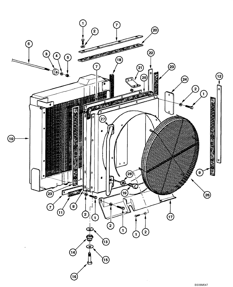 Схема запчастей Case 885 - (02.02[00]) - RADIATOR - MOUNTING (02) - ENGINE