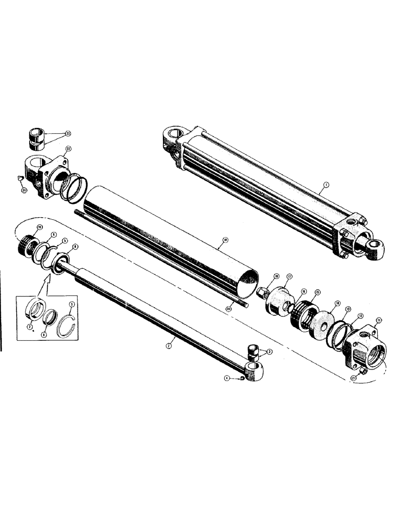 Схема запчастей Case 420B - (176) - D20411 AND D20412 HYDRAULIC BUCKET CYLINDERS 