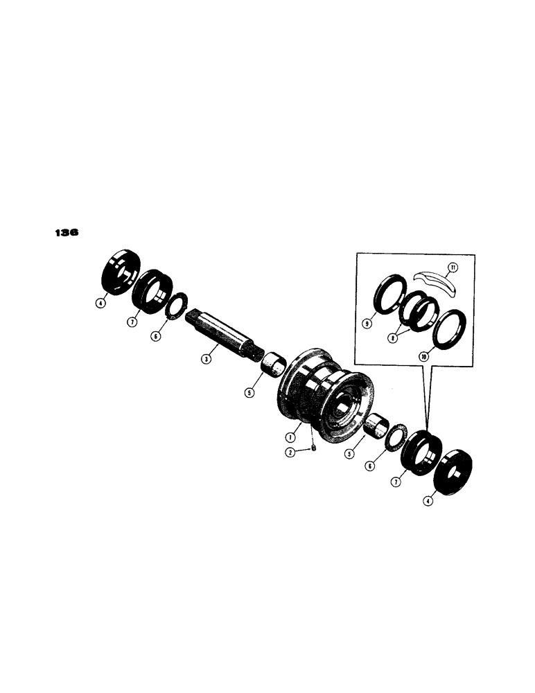 Схема запчастей Case 450 - (136) - TRACK ROLLERS, D35350 TRACK ROLLER (04) - UNDERCARRIAGE