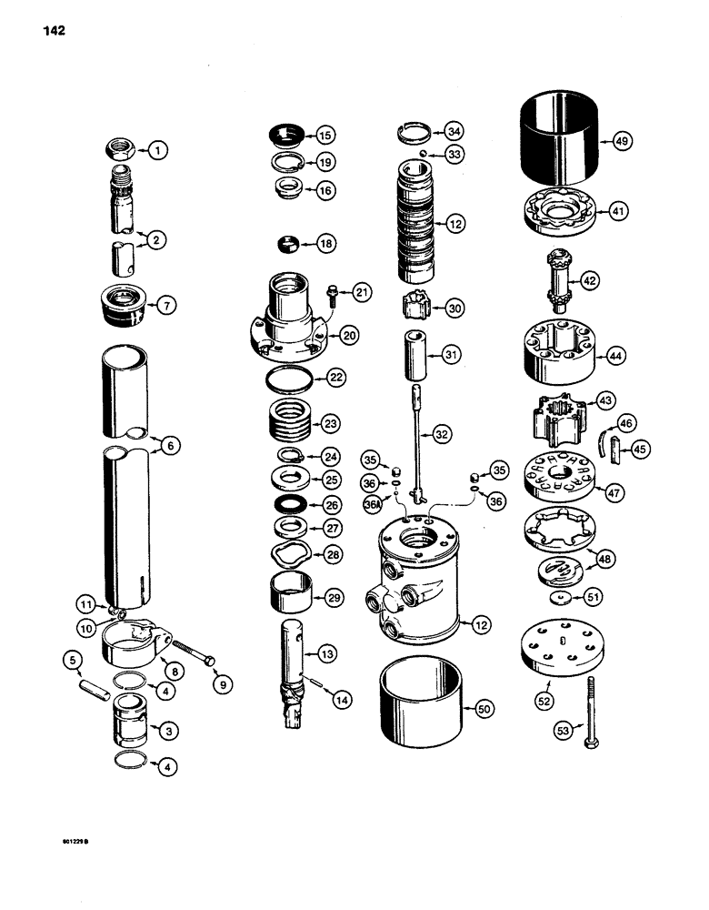 Схема запчастей Case 480D - (142) - STEERING COLUMN AND CONTROL VALVE (41) - STEERING