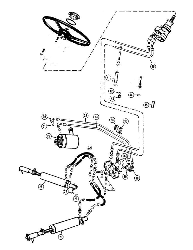 Схема запчастей Case 430CK - (093A) - HYDROSTATIC POWER STEERING 