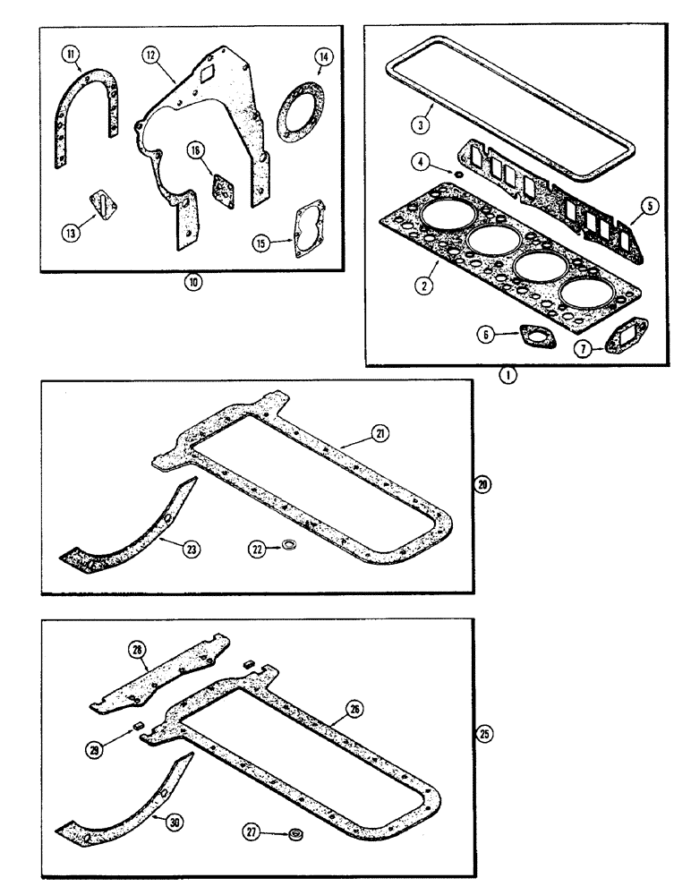 Схема запчастей Case 580 - (048) - ENGINE GASKET KITS, (159) SPARK IGNITION ENGINE (10) - ENGINE